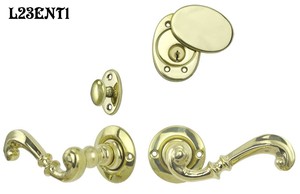 Contemporary Solid Brass Plain Door Plate Entry Set with Lever Handles (L23ENT1)