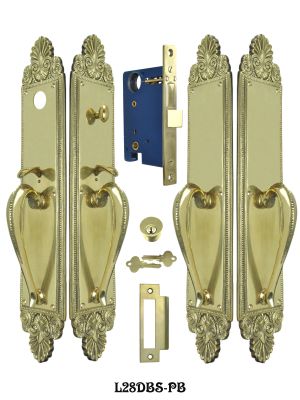 Victorian Scallop Design Double Door Entry Set (L28DBS-PB)