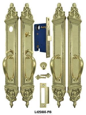 Victorian Large Double Entry Door Set (L42DBS-PB)