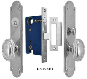 Modern Beaded Edge Entry Mortise Set (L49SET)