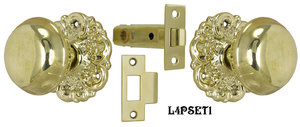 Solid Brass Floral Design Tubular Passage Door Set (L4PSET1)