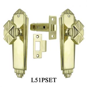 Art Deco Interior Passage Door Set with Tubular Latch (L51PSET)