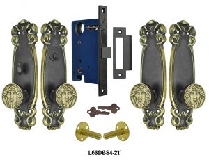 Art Nouveau 2 Tone Double Door Entry Set (L63DBS4)