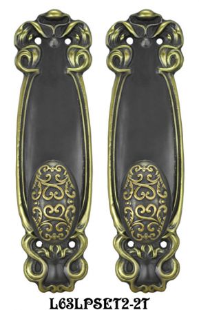 Art Nouveau Passage Door Plate Set (L63LPSET2)