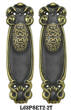 Art Nouveau Passage Door Plate Set (L63PSET2)