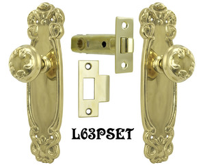 Art Nouveau Passage Door Plate Set (L63PSET1)