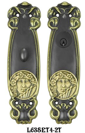 Art Nouveau Door Plate Entry set (L63SET4-2T)