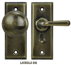 Recreated Complete Victorian Screen Door Latch Set Knob to Lever(L67SDL3)