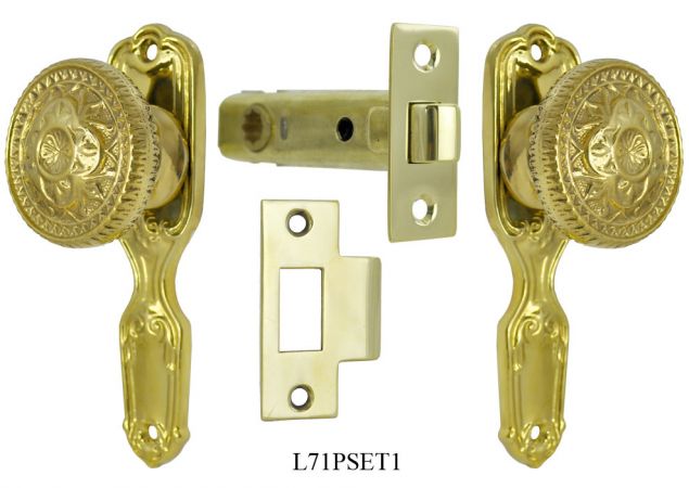 French Door Passage Set with Fancy Victorian Knob (L71PSET1)