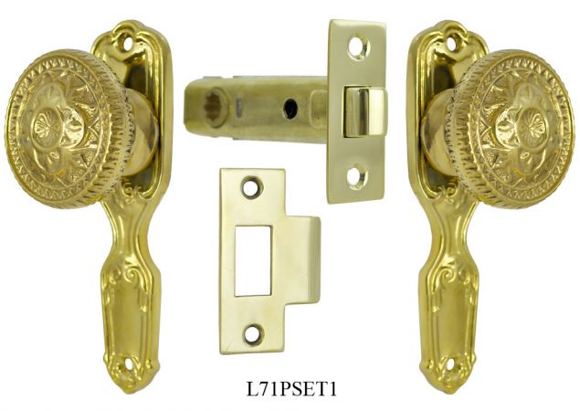 French Door Passage Set with Fancy Victorian Knob (L71PSET1)
