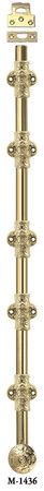 French Door Bolt - 36" Long Victorian Style Door Bolt With Catches (M-1436)