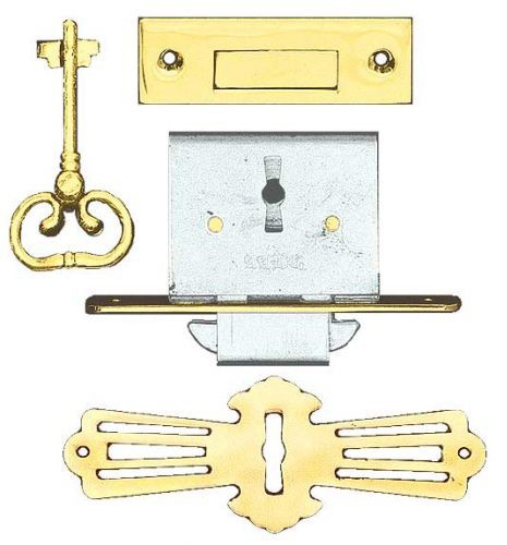 SQUARE CORNERS REPLACEMENT LOCK FOR ROLL TOP DESK SKELETON KEYS 
