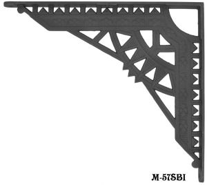 Matte Black Cast Iron Giant Eastlake Shelf Bracket (M-57SBI)