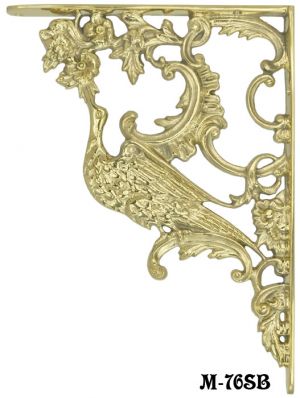 Large Solid Brass Bird Of Paradise Shelf Bracket (M-76SB)