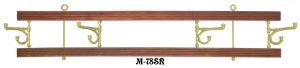 Oak Hanging Rack With Brass Swivel Hooks (M-78SR)