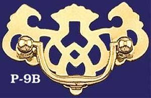 Victorian Small Pierced Brass Queen Anne Handle 2" Boring (P-9B)