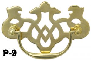 Pierced Brass Queen Anne Handle 3" Boring (P-9)