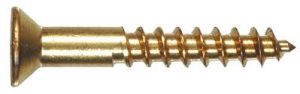 100 Flat #5 Brass Screws 3/4" Long (S-C5F)