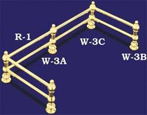 Double Bar Brass Gallery Rail End Post (W-3B)