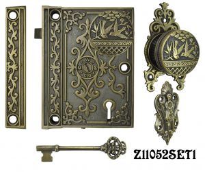 Decorative Surface Mounted Interior Locking Door Set with Aesthetic Knob(Z11052SET1)