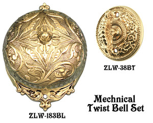 Recreated Interior Bell For Victorian Rococo Twist Doorbell SET (Z183S2-PB)