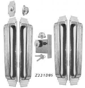 Art Deco Large Double Handle Pull DeadBolt Entry Set (Z221DBS)