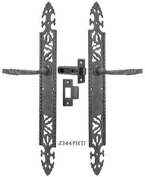 Gothic or Arts and Crafts Iron Door Plate Passage Set (Z344PSET1)