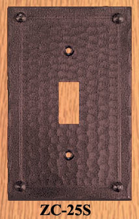 Arts & Crafts Copper Single Switch Plate Field Pattern (ZC-25S)