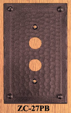Arts & Crafts Push Button Copper Switch Plate Field Pattern (ZC-27PB)