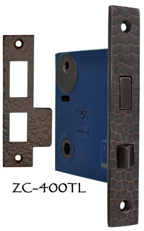 Arts & Crafts Hammered Copper 2 1/4" Backset Mortise Lock Turnlatch Lock (ZC-400TL)