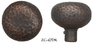 Arts & Crafts Hammered Copper Finish Round Doorknob (ZC-67DK)
