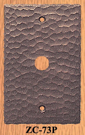 Arts & Crafts Hammered Copper Single Cable Switch Plate (ZC-73P)