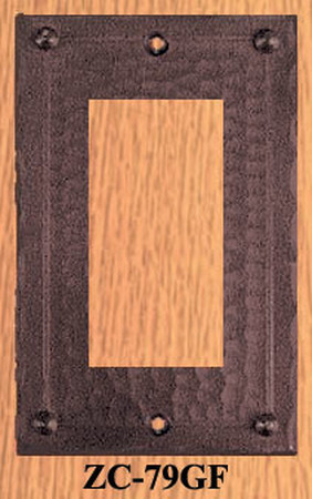 Arts & Crafts Copper Single GFI Or Rocker Switch Plate Field Pattern (ZC-79GF)