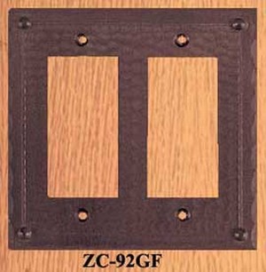 Arts & Crafts Double GFI Or Rocker Switch Plate Field Pattern (ZC-92GF)