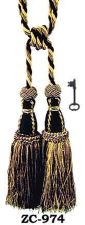 Tassel Curtain Tieback Gold Dark Gold Black (ZC-974)