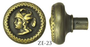 Victorian Door knob R&E Knight In Helmet Door Knob C1870 (ZE-23)