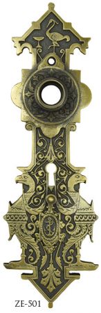 Victorian Stork Door Plate By R&E Circa 1887 (ZE-501)