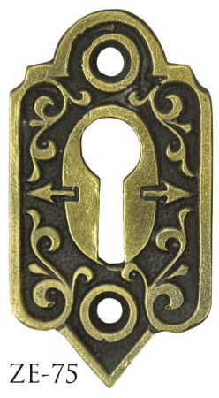Victorian Dart Design R&E Keyhole Escutcheon (ZE-75)