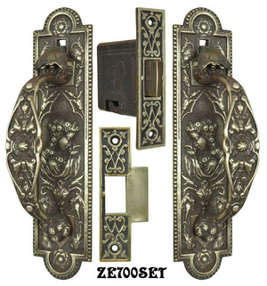 Door Rare Victorian Lady Thumblatch Passage Set By R&E Circa 1870 (ZE700SET)