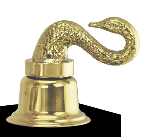 Widespread Antique Brass Swan Bathroom Faucet 3 Hole Polished