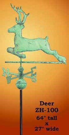 Running Deer Copper Weather Vane (ZH-100)