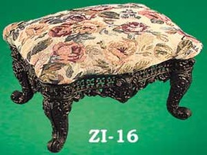 Cast Iron Victorian Medium Size Upholstered Foot Stool (ZI-16)