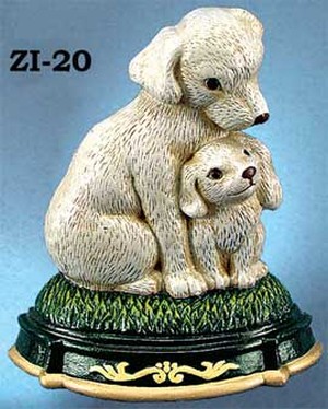 Cast Iron Door Stop Dog & Puppy (ZI-20)