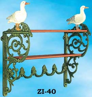 Rustic Seagull Motif Iron Kitchen Shelf (ZI-40)