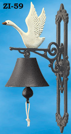 Rustic Cast Iron Bell Swan (ZI-59)