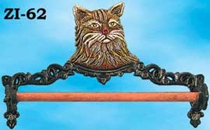 Cast Iron Towel Holder Cat Motif (ZI-62)