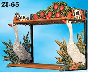 Country Decor Cast Iron Goose Double Shelf (ZI-65)