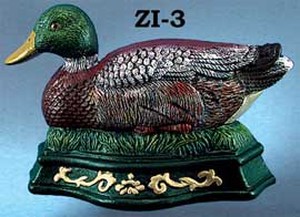 Rustic Cast Iron Hand Painted Wild Duck Paper Towel Holder Stand 