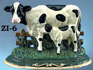 Cast Iron Door Stop Cow Scene (ZI-6)