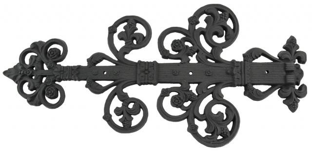 Vintage Hardware & Lighting - Decorative Black Iron Strap Hinge (ZIR-300)